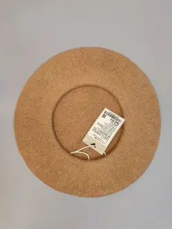 کلاه برت فرانسوی پشمی رنگ کرم کد 4758