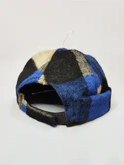 کلاه لئونی پشمی طرح چهارخونه کد 4980