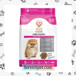 غذای خشک توله سگ نژاد کوچک ( مینی پاپی ) فاکس FOX وزن 3 کیلوگرم