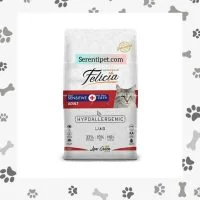 غذای گربه بالغ فلیشیا felicia مدل sensitive گوشت بره حساس به طعم وزن 12 کیلوگرم
