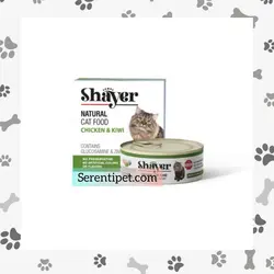 کنسرو گربه شایر طعم مرغ و کیوی shayer وزن 130 گرم
