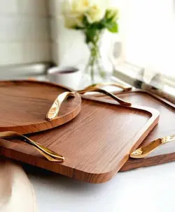 سینی پذیرایی دسته طلایی F2050 - فروشگاه اینترنتی 70کالا با تخفیفهای هیجان انگیز