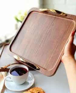 سینی پذیرایی دسته طلایی F2050 - فروشگاه اینترنتی 70کالا با تخفیفهای هیجان انگیز