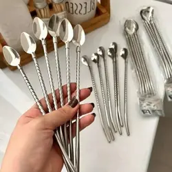 قاشق و نی شربتی استیل 6 عددی ER44 - فروشگاه اینترنتی 70کالا با تخفیفهای هیجان انگیز