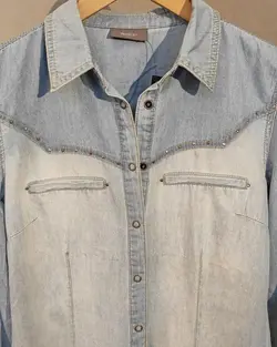 شومیز جین وارداتی عمده code-zc0835 YASSICA c&amp;A