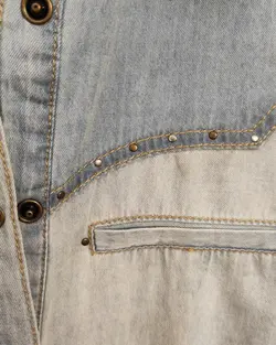 شومیز جین وارداتی عمده code-zc0835 YASSICA c&amp;A