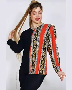 بلوز مجلسی سه رنگ میکس CODE-ZC0781 ELIZEH