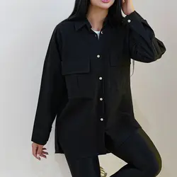 تولید و پخش عمده شومیز کتان ساده رنگی - CODE : ZC01317