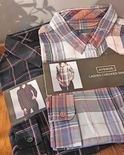 فروش عمده شومیز چهارخانه وارداتی nue code - zc0218