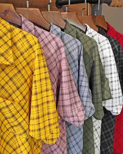 تولیدی شومیز چهارخانه zc0204 mosou