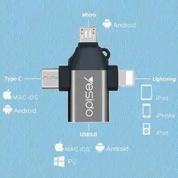 تبدیل چندکاره آیفون اندروید تایپ سی Yesido GS15 OTG USB3.0