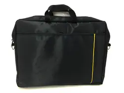 کیف ضربه گیر دار ساده مشکی با نوار زرد - برای لپ تاپ 15.6