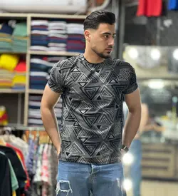 تیشرت ژاکاردپنبه با ضمانت مثلث زغالی