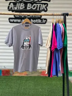 تیشرت پنبه سوپر shark طوسی