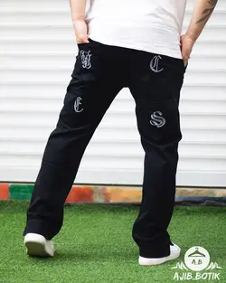 شلوار بگ استایل کتان مشکی