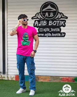 تیشرت پنبه سوپر استیکری BALMAIM رنگ صورتی