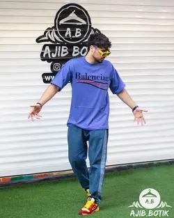 تیشرت لش اور سایزسه خط آبی