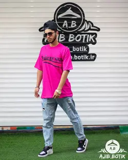 تیشرت لش اور سایزسه خط صورتی