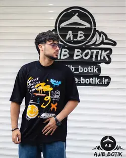 تیشرت نخ پنبه اسکرچ مشکی