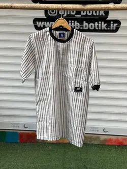 تیشرت لنبن راه راه قهوه ای