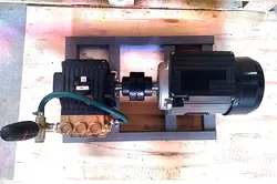 کارواش صنعتی 150 بار مدل WS151 اینترپمپ ایتالیا کوپله شده با موتور 5.5 اسب سه فاز ایتالیایی روی شاسی ساده