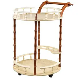 ترولی چوبی سرو و پذیرایی مدل DENISE کد Z-9912 رنگ MARBLE/BR