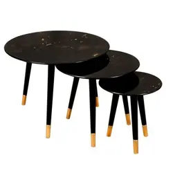 میز عسلی سه تکه مدل DELFINA BG کد T-738 لوتوس