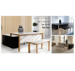 میز مدیریتی ال ثابت کی وود مدل TM118