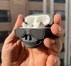 کاور ایرپاد اسکلت مشکی مناسب برای اپل Airpod1/2/3/pro/pro2