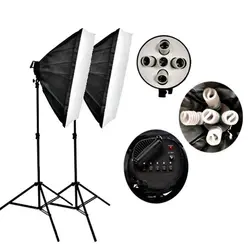 کیت 2 شاخه سافت باکس 70×50 دیاموند + هولدر 5 لامپ + پایه و لامپ + میکروفون