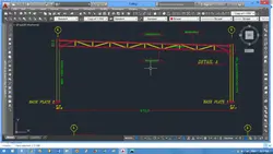 محاسبات و نقشه سایه بان خرپایی دهانه حدود 10 متر