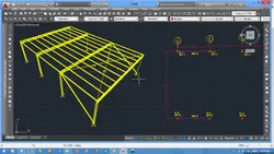 محاسبات و نقشه سایه بان خرپایی دهانه حدود 10 متر