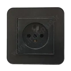 پریز تلفن دوکاره مدل ارس مشکی