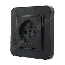 پریز تلفن دوکاره مدل ارس مشکی