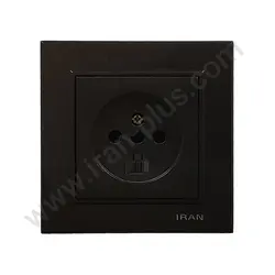 پریز تلفن دوکاره مدل برلیان رنگی مشکی