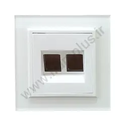 تلفن دوسوکت cat3+cat3 مدل برلیان پلکسی سفید