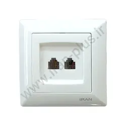 تلفن دوسوکت cat3+cat3 مدل الیزه سفید