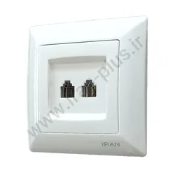 تلفن دوسوکت cat3+cat3 مدل الیزه سفید