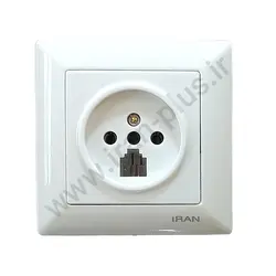 پریز تلفن دوکاره مدل الیزه سفید