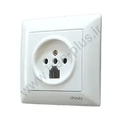 پریز تلفن دوکاره مدل الیزه سفید