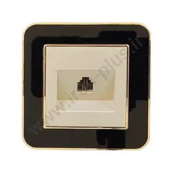 تلفن تک سوکت (2خط) مدل ارس مشکی طلایی میانی بژ