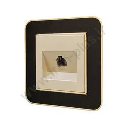 تلفن تک سوکت (2خط) مدل ارس مشکی طلایی میانی بژ