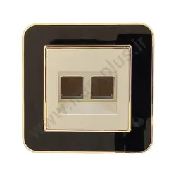 تلفن دوسوکت cat3+cat3 مدل ارس مشکی طلایی میانی بژ