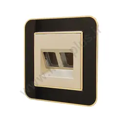 تلفن دوسوکت cat3+cat3 مدل ارس مشکی طلایی میانی بژ