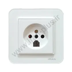 پریز تلفن دوکاره مدل ارس سفید