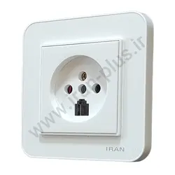 پریز تلفن دوکاره مدل ارس سفید