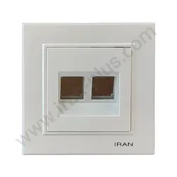 تلفن دوسوکت cat3+cat3 مدل برلیان رنگی نقره ای