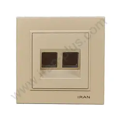 تلفن دوسوکت cat3+cat3 مدل برلیان رنگی بژ