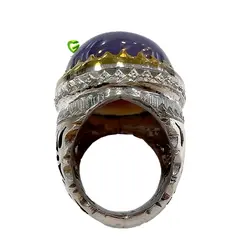 انگشترعقیق کبود درشت کد2066