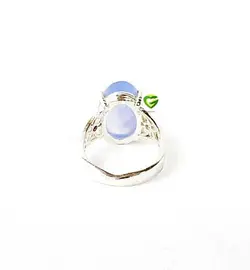 انگشترعقیق آبی بیضی کد2044